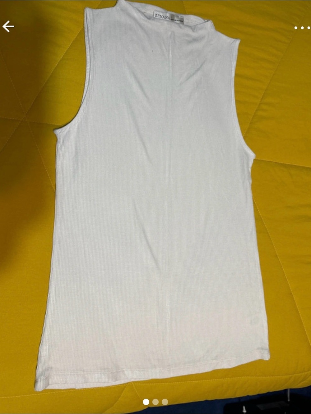 Zenana Outfitters White Ribbed Mock Neck Sleeveless Tank